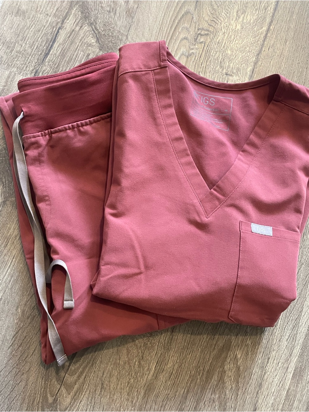 Preowned Figs Dark Cherry Scrubs